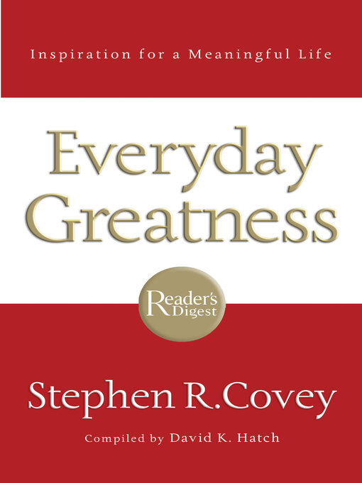 Title details for Everyday Greatness by Stephen R. Covey - Wait list